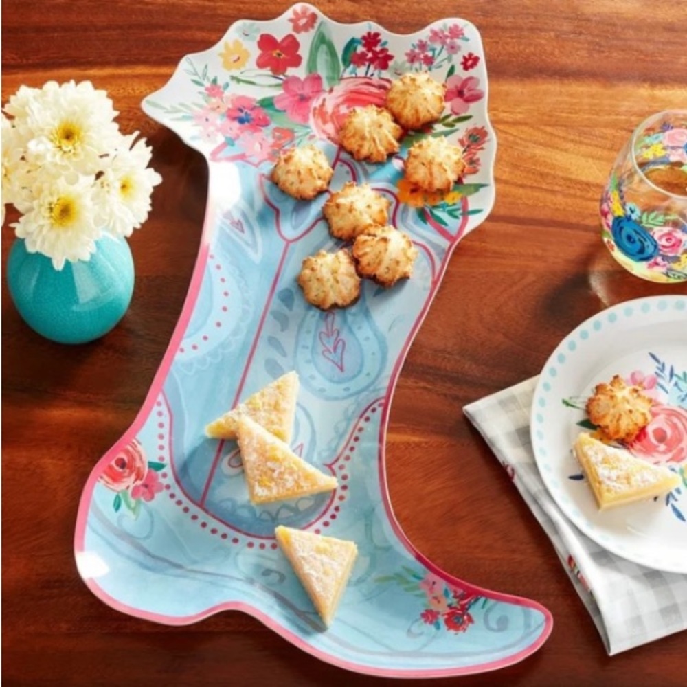 The Pioneer Woman Cowgirl Boot Shaped Melamine Platter Tray Brand New with Tags